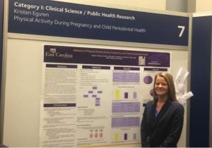 Second year student Kristen Eguren presented research at the American Dental Association and DENTSPLY International Student Clinician Research Program in Washington, D.C., in November