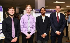 First-year students (left to right) Wesley Shaw, Colby Godwin, Branden Sumner, and Jonathan Nowlin participated in the school’s 2018 Summer Scholars Research Program.