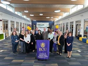 ECU School of Dental Medicine faculty, staff and administrators joined local leaders and state supporters for the kickoff of the Jones County School-Based Oral Health Prevention Program, which will open doors to access to dental care and education for schoolchildren.