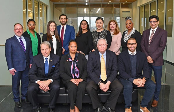 Seat left to right, Dr. Paul Lindauer, Dr. Kimberley Gise, Dr. Stevan Thompson, Dr. Andres Flores. Standing left to right, Dr. David Paquette, Yvette Pierce, Dr. Acela Martinez-Luna, Dr. Alex Gillone, Dr. Amna Hasan, Dr. Alison Yeung, Dr. Isabel Gay, Marsha Taylor, and Dr. Iquebal Hasan.