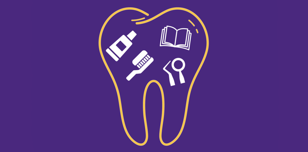 Illustration of Tooth with symbols inside th outline