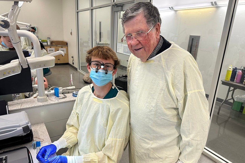 Two men in dental clinic.
